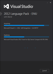 Visual Studio 2012 Sprachpaket Englisch Installation
